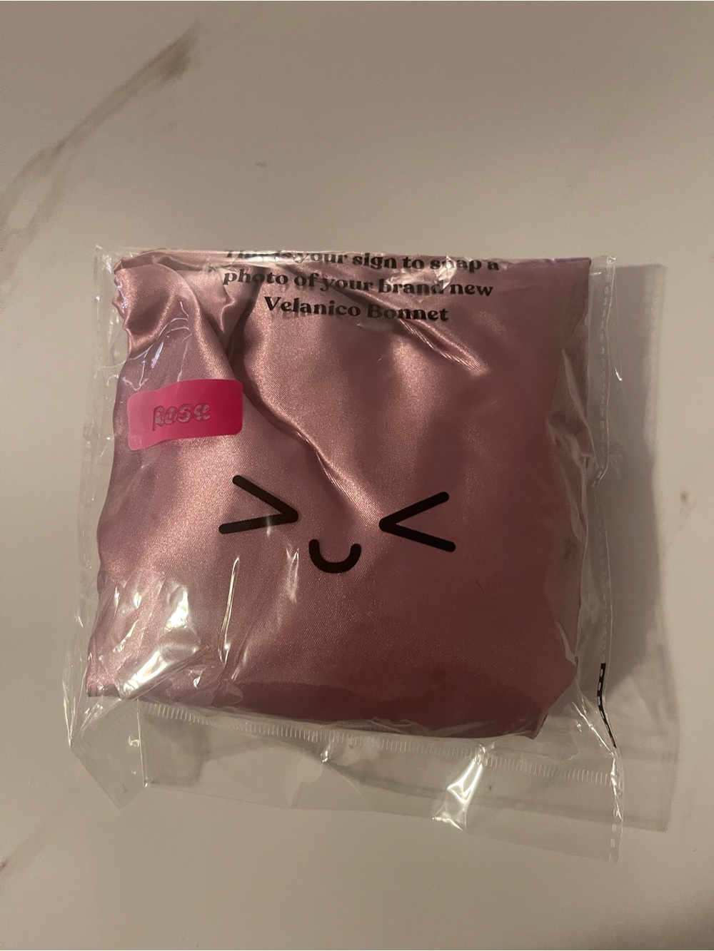 Velancio Rose Pink Satin Hair Bonnet